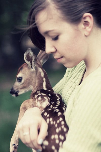 Девочка и олень от юного фотографа Эмили Ли.