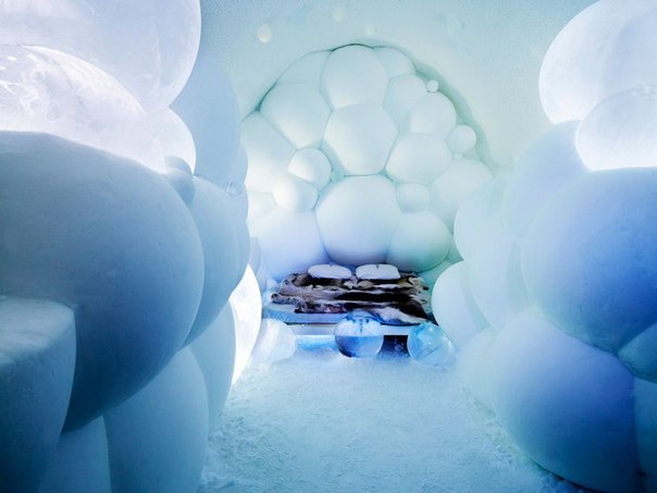 Отель изо льда и снега в шведском местечке Юккасъярви