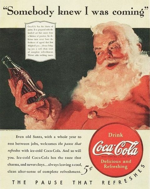 Старая добрая новогодняя реклама Coca-Cola