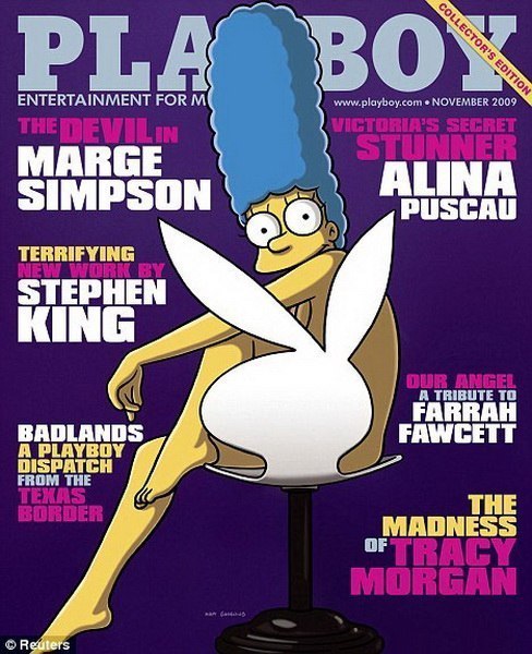 В ноябре 2009 Мардж Симпсон (Marge Simpson), не являясь фотомоделью, попала на обложку журнала Playboy.