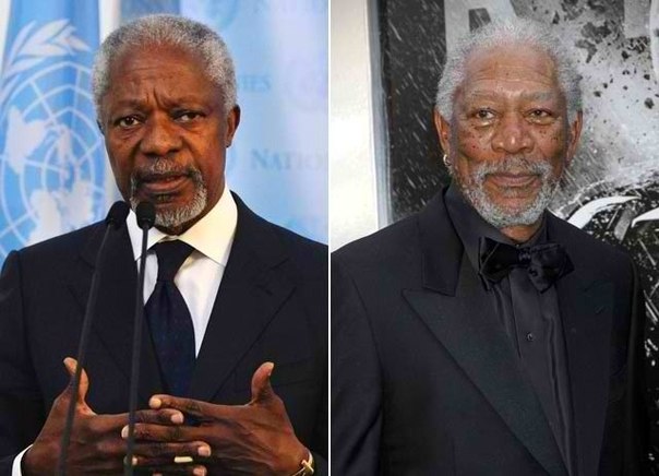 Бывший генсек ООН Кофи Аннан пожаловался журналистам: его принимают за актера Моргана Фримена.