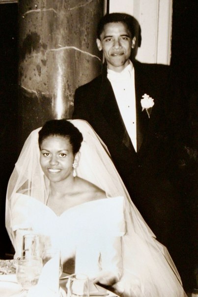 Свадебная фотография Мишель ЛаВон Робинсон и Барака Обамы