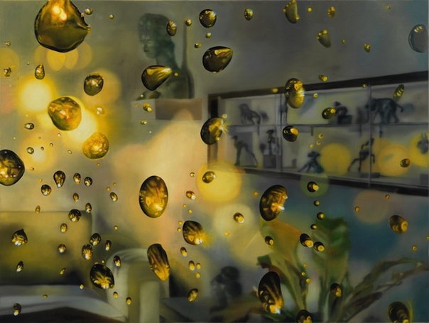 Немецкая художница Карин Неффель рисует дождь на окнах. Самое поразительное в ее работах, что это не серия фотографий, а фотореалистические картины.