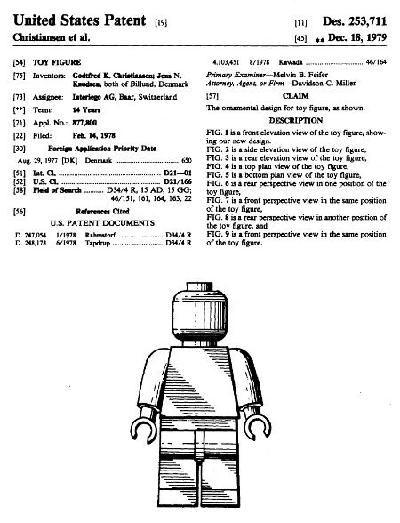 Патент на фигурку Lego, 1979 год