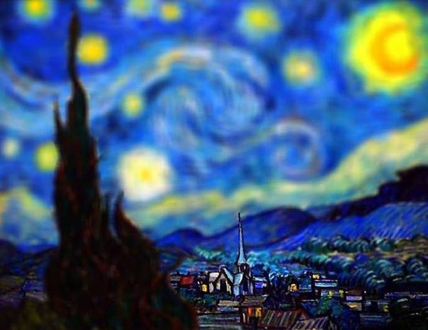 Картины Ван Гога с эффектом tilt-shift