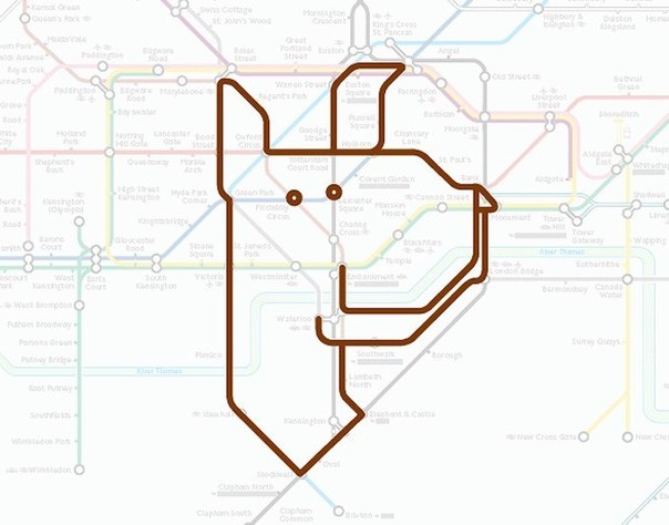 У английского художника Поля Миддлвика в 1988 году появилось странное хобби - высматривать в схеме лондонского метро различных животных.
