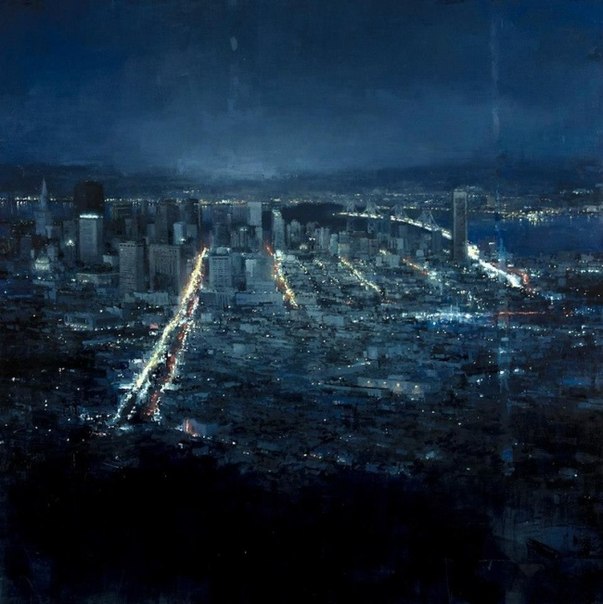 Пейзаж современного мегаполиса в масляных картинах художника Джереми Манна