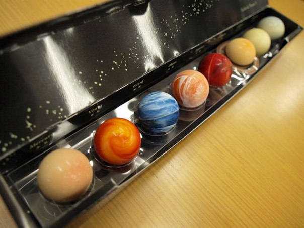 Planetary Chocolate, набор шоколадных конфет в виде планет Солнечной системы