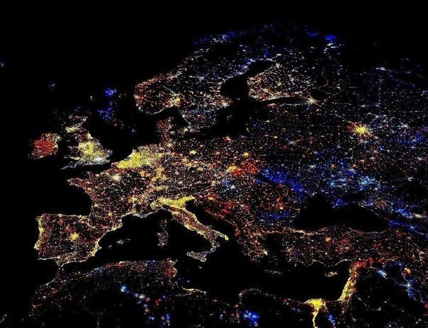 Ночные огни Европы