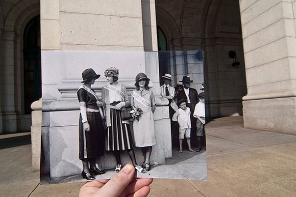 Интересный проект американских фотографов - "Кадры из прошлого".