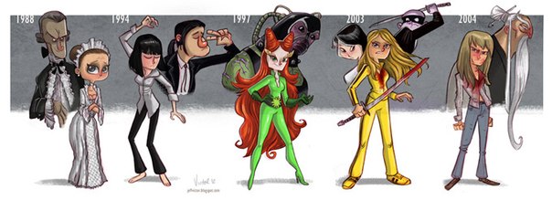 Американец Джефф Виктор нарисовал серию иллюстраций под общим названием "Эволюция". Иллюстрации показывают как менялись актеры и актрисы: Джонни Депп, Ума Турман, Том Хэнкс, Джек Николсон и другие.