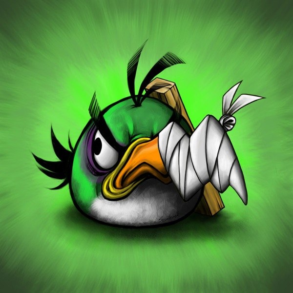 Пострадавшие птицы «Angry Birds» после драки в серии иллюстраций Scooterek.