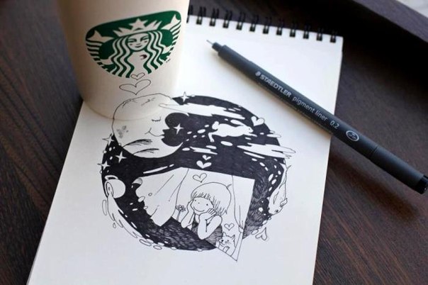Рисунки с кофейным настроением. 