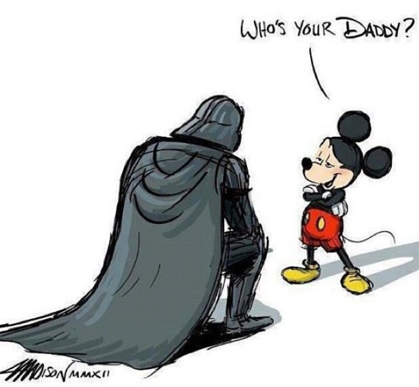Карикатуры и пародии на то, что компания «Disney» приобрела «Lucas Film» от возмущенных поклонников звездной саги.