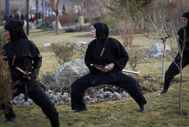 В Иране существует боевое подразделение  ниндзя”, укомплектованное из женщин. В нем состоит 3500 женщин-ниндзя, по-японски - куноити. Девушки облачаются в древнюю одежду японских ниндзя владеют всеми видами оружия, способны бесшумно передвигаться и проникать в тыл противника, да и забраться на стену без помощи рук и приспособлений для них - не проблема. 