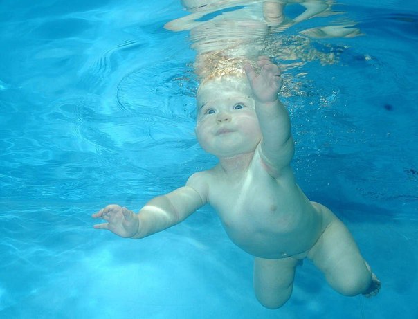 Британский фотограф Фил Шоу создал серию снимков плавающих под водой младенцев.