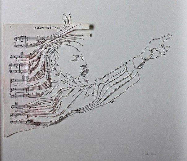 Художница Erika Iris Simmons создает изящные произведения искусства из музыкальных нот.