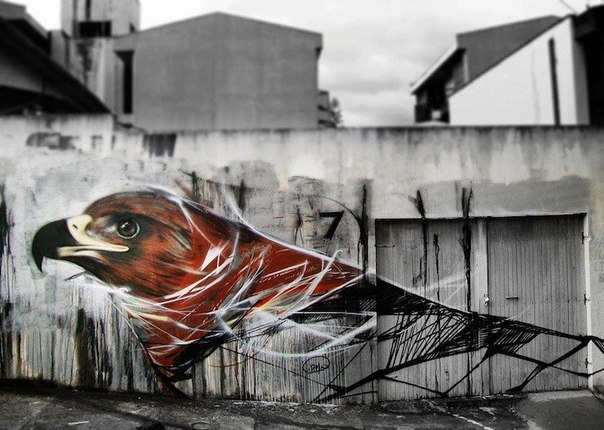 Граффити на улицах Бразилии от художника Luis Seven Martins