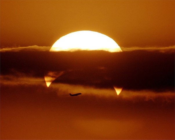 Полет на фоне затмения. Фотограф Phillip Calais.