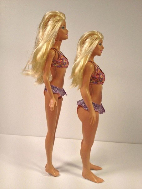 Американский художник Николай Ламм создал куклу Барби с пропорциями среднестатистической девушки. 