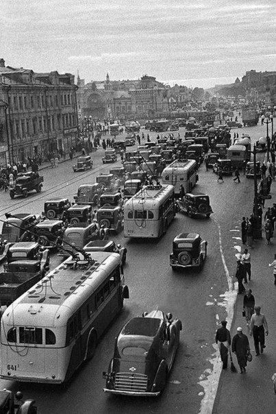 Автомобильная пробка в Москве, 1939 год