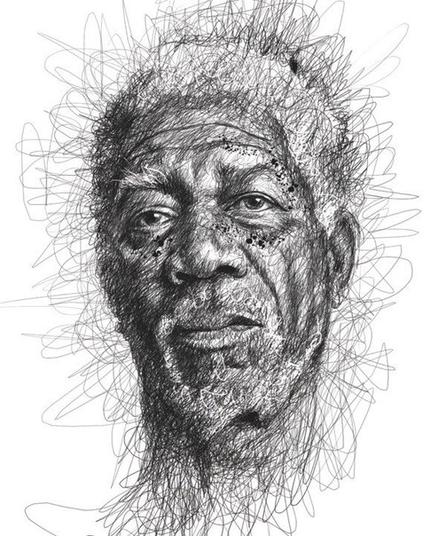 Портреты художника Винса Лоу, который создает свои работы не отрывая руки от листа бумаги