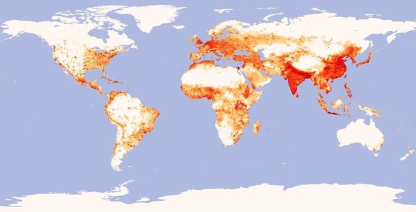 Карта мировой плотности населения