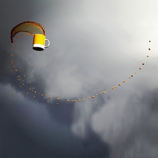 Эксперименты с жидкостью в воздухе от фотографа Манона Ветли