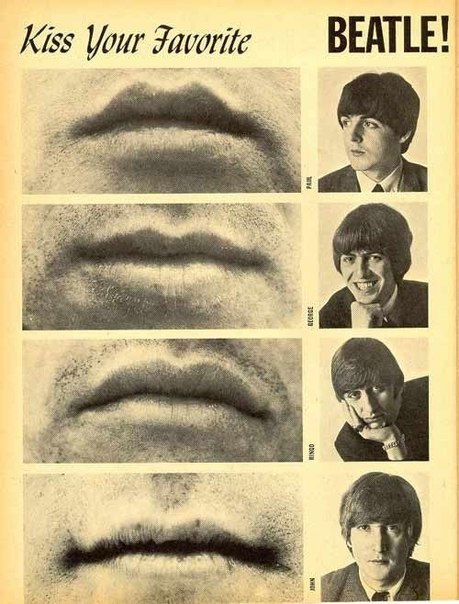 Листовка Kiss your favorite Beatle, 1965 год.