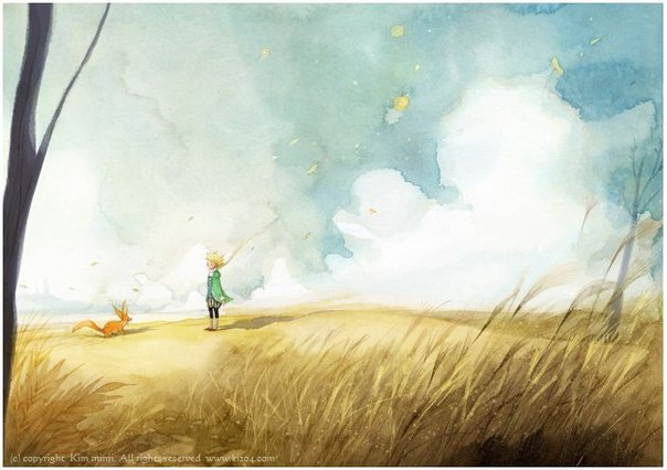 Иллюстрации к сказке "Маленький принц" от художника Kim Min Ji.