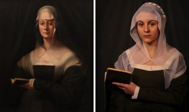 Итальянский фотограф Mark Abouzeid создал серию работ, повторяющих известные ренессансные портреты.