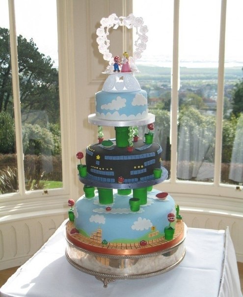 Свадебный торт в стиле Марио