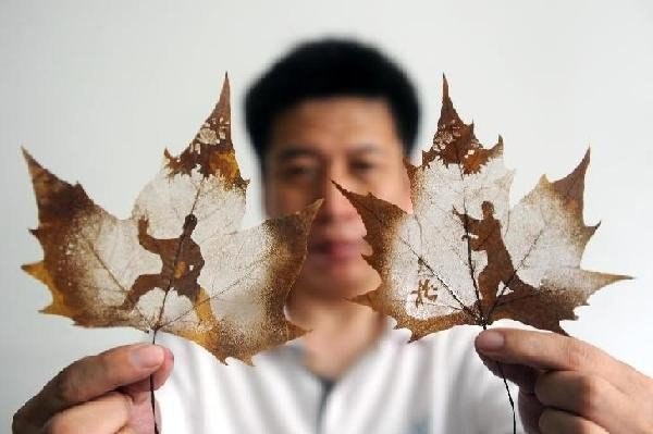 Китайская резьба по листьям.