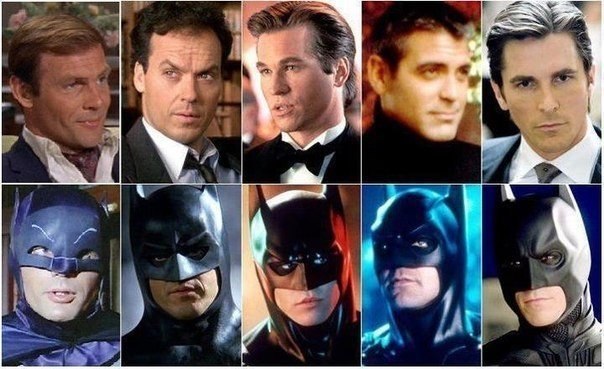 Актеры,которые в свое время играли Бетменов:
