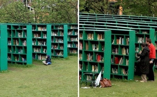 Уличная библиотека "Bookyard"в Бельгии.