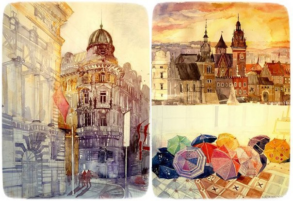 Акварельные заметки о путешествиях в картинах Майи Вронской
