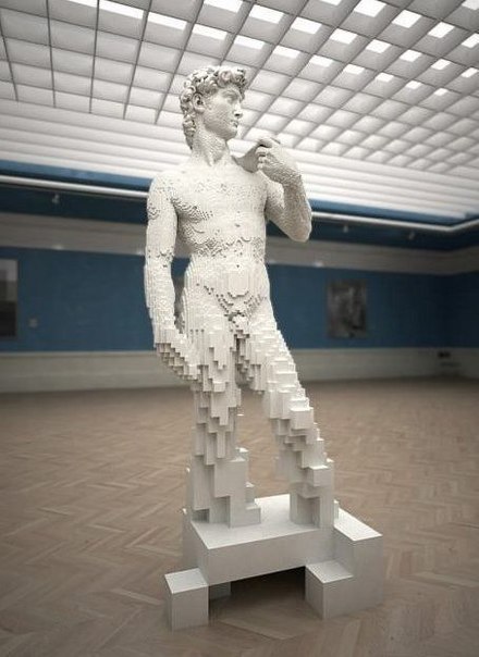 Статуя Давида из кубиков Лего.